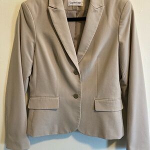 Calvin Klein Women's Taupe Single-Breasted Blazer